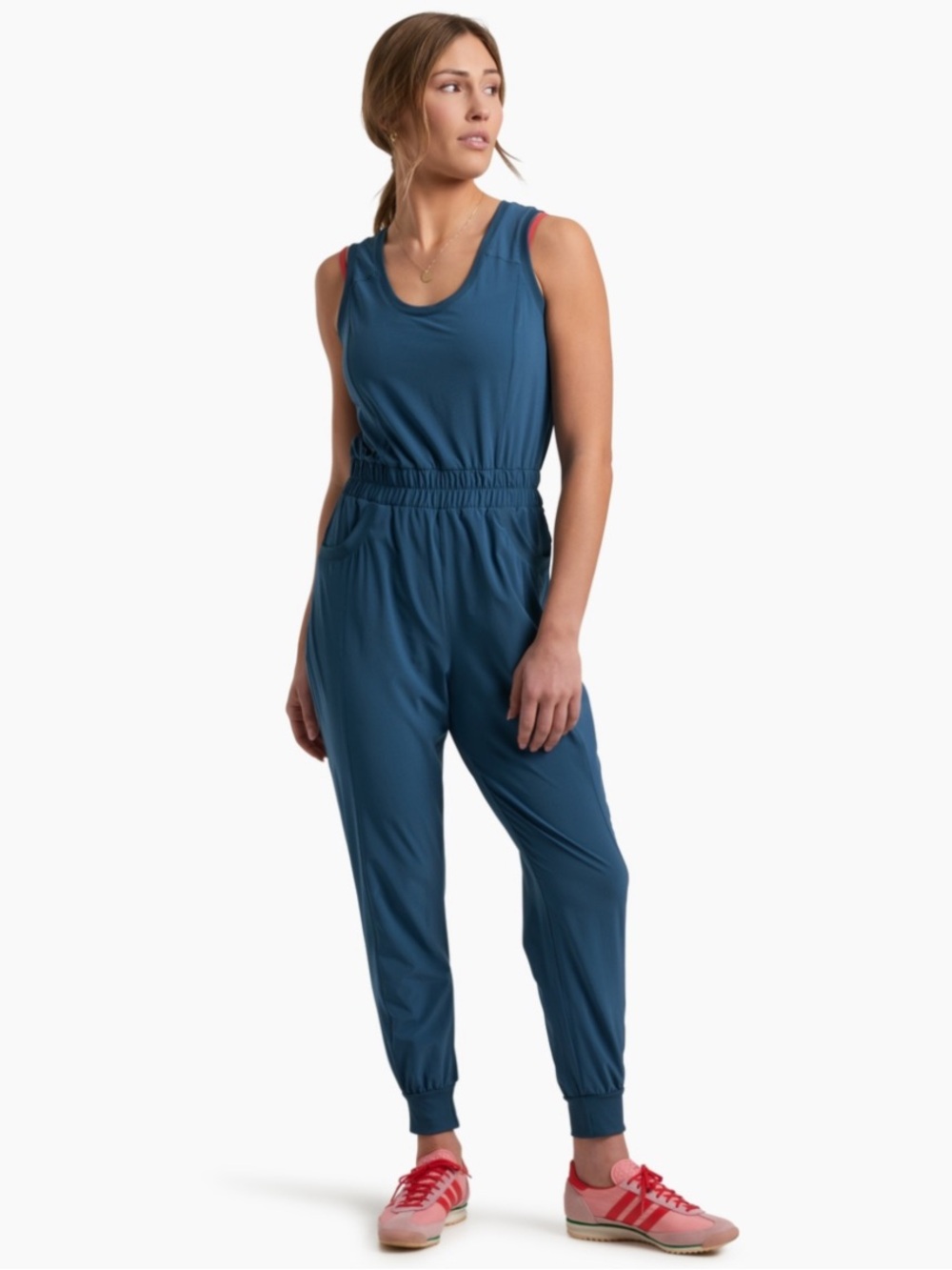 KUHL Women’s Vantage™ Jumpsuit Athletic Romper In Seaport Blue Size Large L